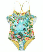 The CAMILLA Tales of Topkapi Palace Kid One Piece 00037365 features playful prints, comfy stretch fabric, and crystal accents—perfect for sunny days in style.