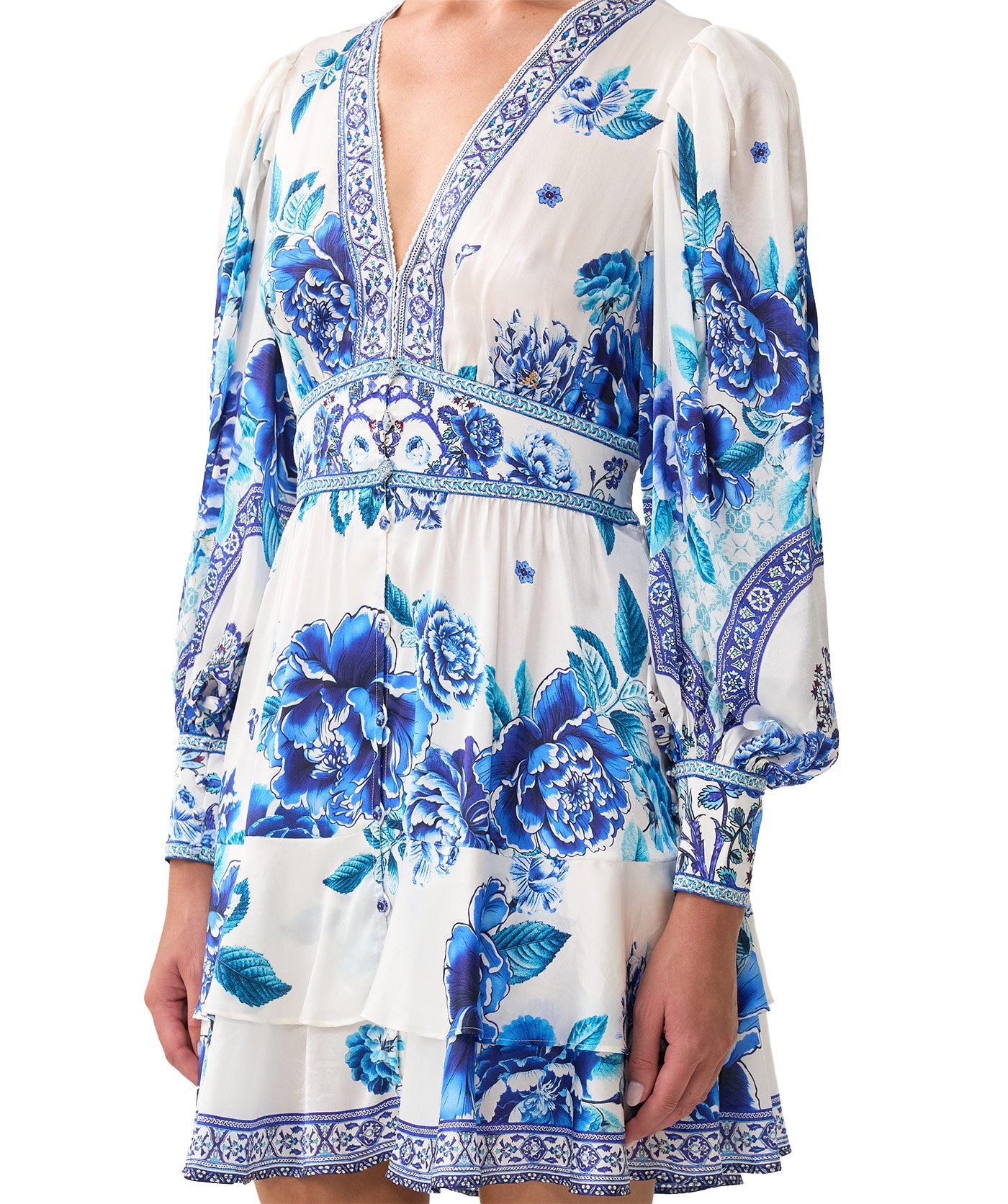 CAMILLA Ceramic Garden Button Front Frill Dress 00037049 – Via Rodeo