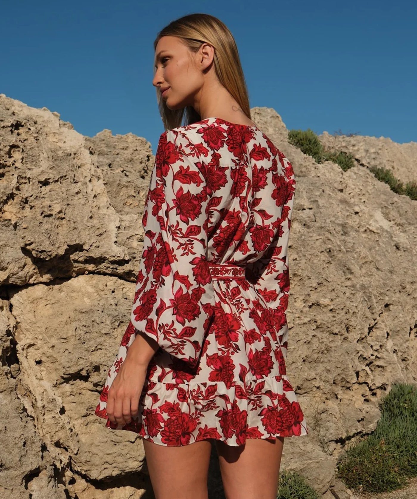 Poppy Dress - Red Capri - S