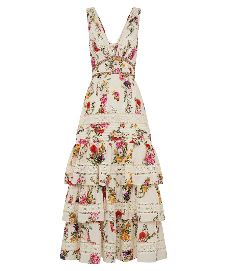 CAMILLA Egyptian Rose Ruffle Hem Dress 00031533