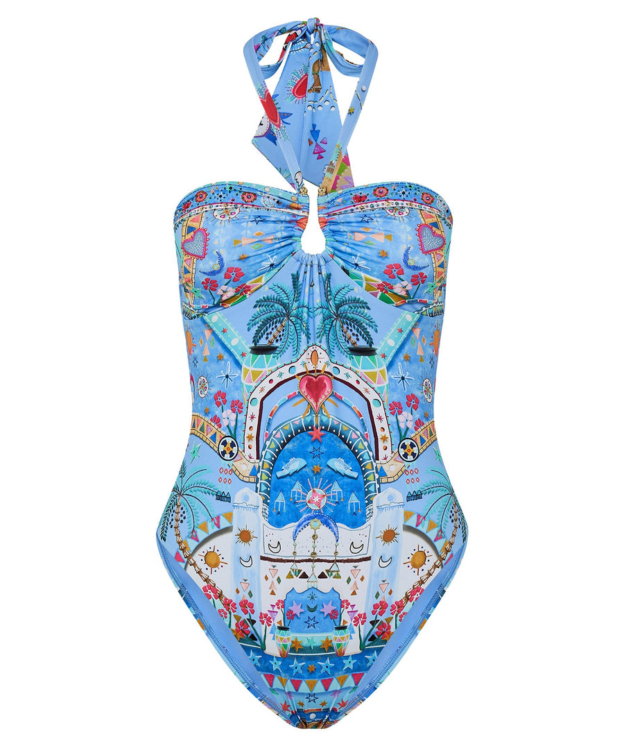 A Painted Village One Piece Swimsuit