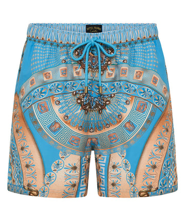 CAMILLA A Painted Village Boardshort 00032484 – Stylish boardshorts featuring the vibrant Painted Village print, quick-dry fabric, and a comfortable fit, perfect for beach and swimwear