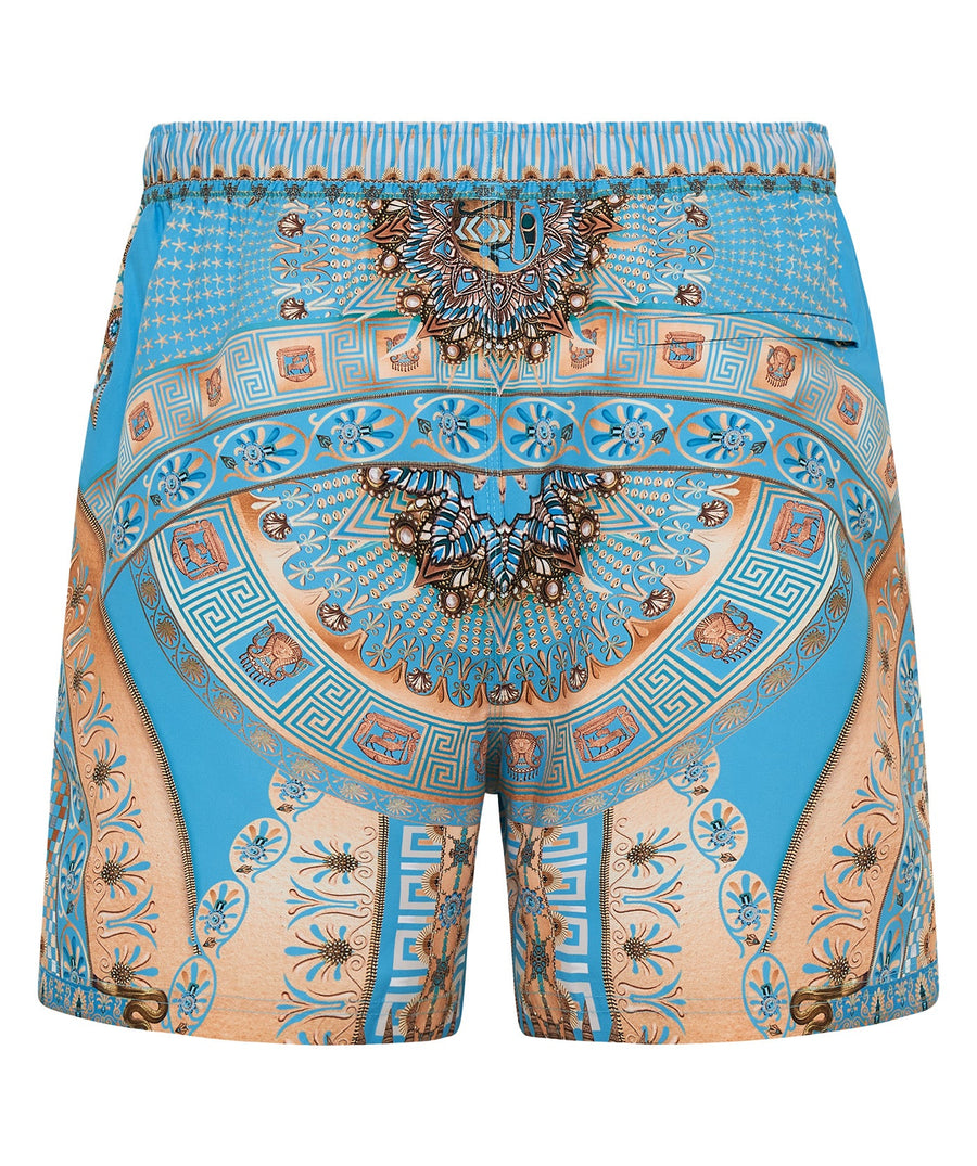 CAMILLA A Painted Village Boardshort 00032484 – Stylish boardshorts featuring the vibrant Painted Village print, quick-dry fabric, and a comfortable fit, perfect for beach and swimwear
