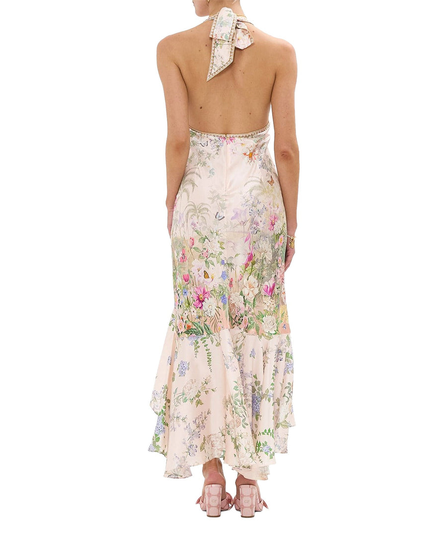 CAMILLA Palacio Playground Long Dress 00033563 features a striking print, flowing silhouette, and elegant neckline for a glamorous and bohemian-inspired style