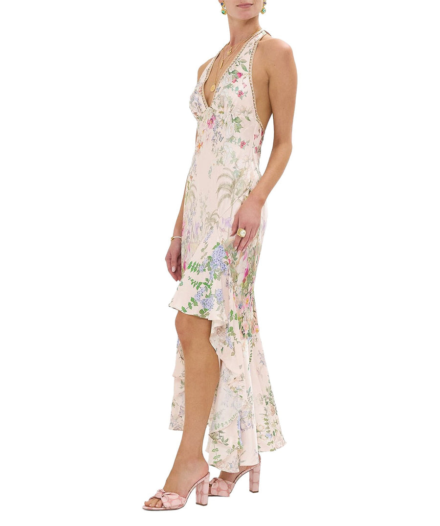 CAMILLA Palacio Playground Long Dress 00033563 features a striking print, flowing silhouette, and elegant neckline for a glamorous and bohemian-inspired style