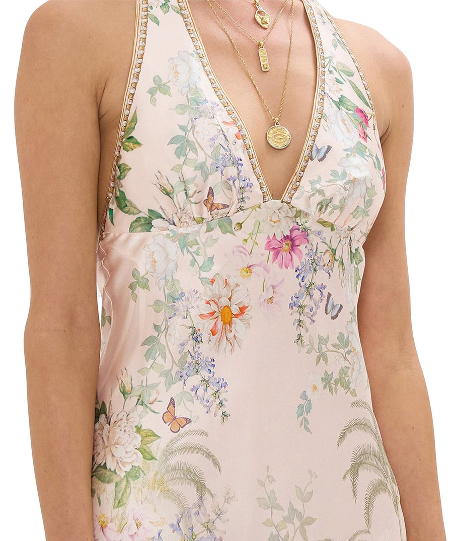 CAMILLA Palacio Playground Long Dress 00033563 features a striking print, flowing silhouette, and elegant neckline for a glamorous and bohemian-inspired style