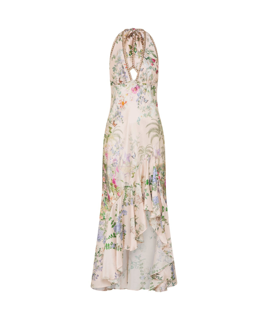 CAMILLA Palacio Playground Long Dress 00033563 features a striking print, flowing silhouette, and elegant neckline for a glamorous and bohemian-inspired style