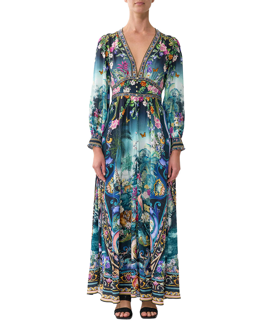 Elegant and timeless, the CAMILLA Basked In Baroque Long Dress 00035121 features luxurious prints, flowing fabric, and signature CAMILLA charm for standout style.