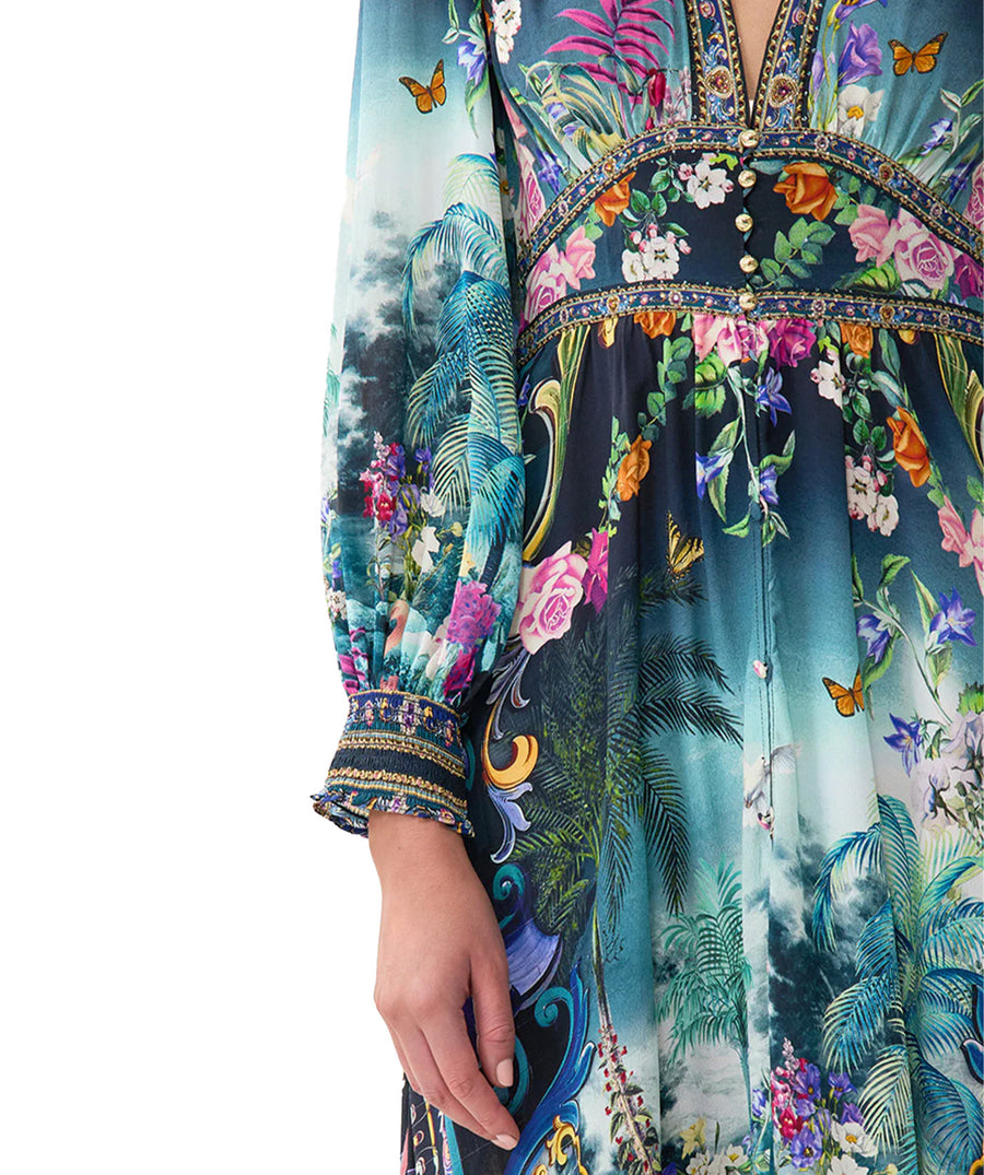 Elegant and timeless, the CAMILLA Basked In Baroque Long Dress 00035121 features luxurious prints, flowing fabric, and signature CAMILLA charm for standout style.