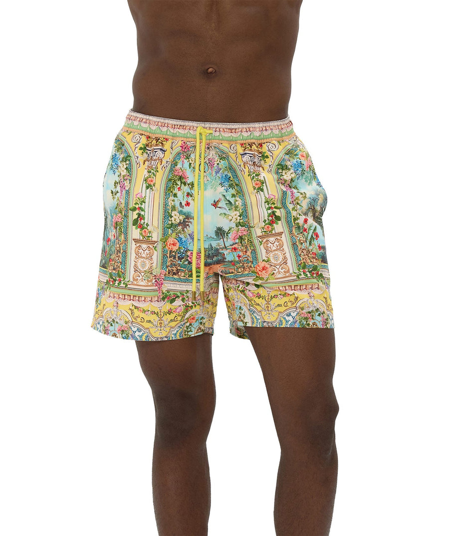 The CAMILLA Tales of Topkapi Palace Boardshort 00036482 features bold prints, quick-dry fabric, and a drawstring waist—ideal for stylish days by the water.