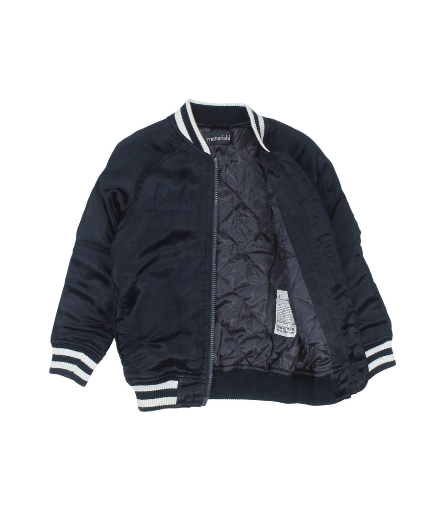MAHARISHI Tour Jacket B22MH5220 features signature embroidery on a classic souvenir silhouette, blending military style with sustainable design.