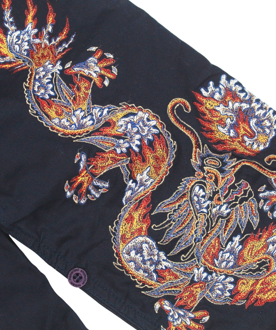 The Maharishi Original Snopants B01MH5400 feature intricate dragon embroidery, adjustable Snocord® fit, and durable fabric—ideal for bold, everyday style.