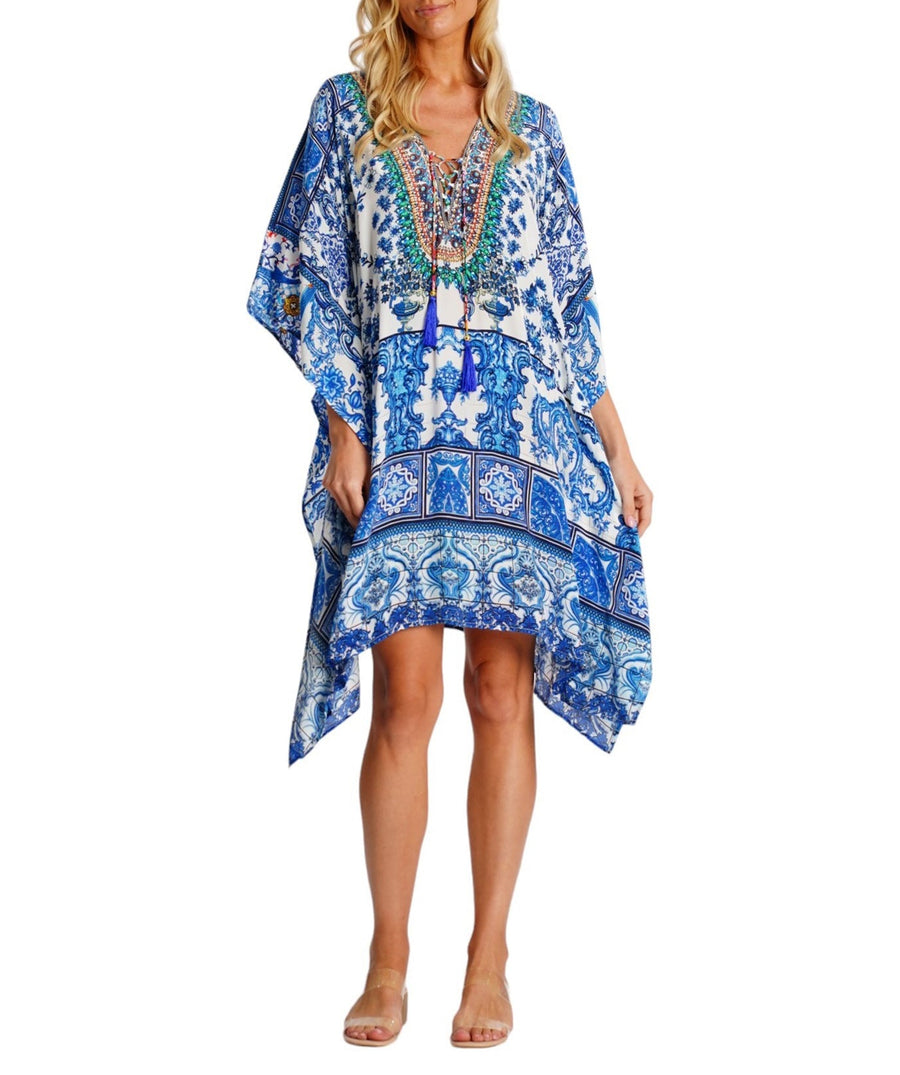 LA MODA Cleopatra Regular Kaftan 25034 RK – A regal and flowing kaftan featuring an elegant design, lightweight fabric, and a relaxed fit, perfect for resort wear and sophisticated styling