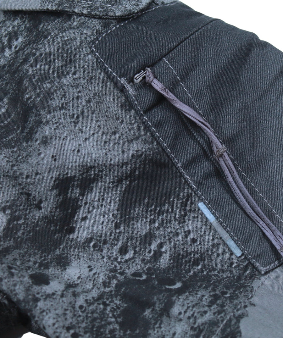 MAHARISHI Lunar Bonsai Shorts 8026 feature DPM camo print, organic cotton, drawcord waist, and raw hem—designed for comfort, style, and utility.