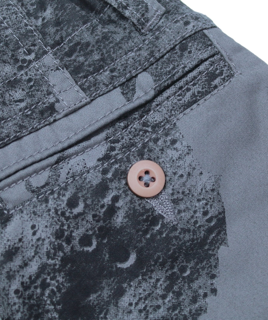 MAHARISHI Lunar Bonsai Shorts 8026 feature DPM camo print, organic cotton, drawcord waist, and raw hem—designed for comfort, style, and utility.