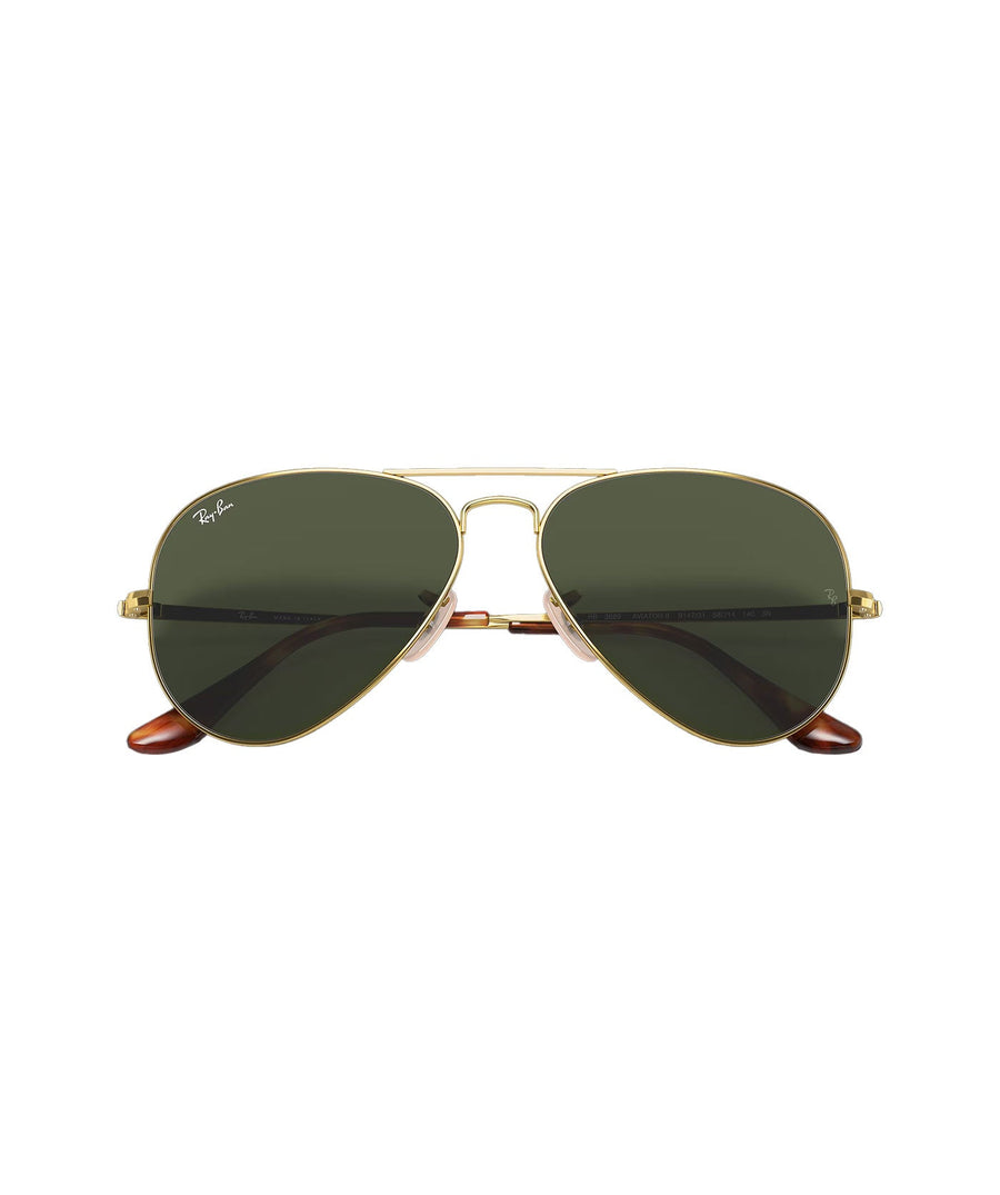 RAY-BAN RB3689 Aviator Classic RB3689-914731 – Timeless aviator sunglasses with a gold metal frame and green lenses, offering iconic style and reliable UV protection