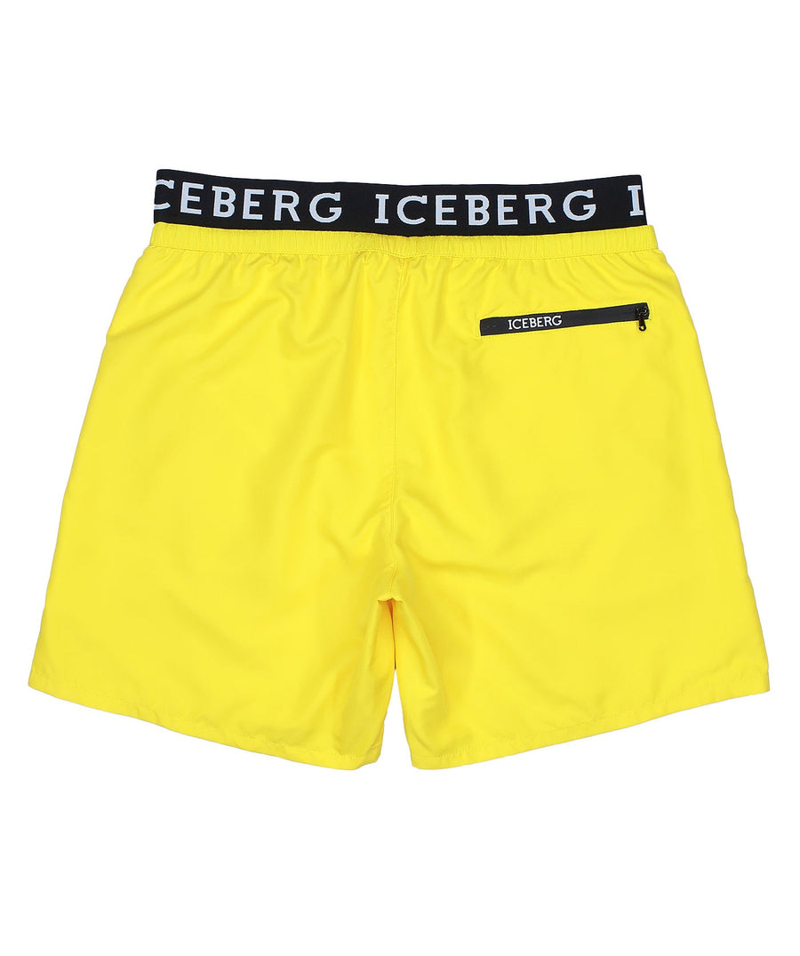 ICEBERG Branded Elastic Medium Boardshort ICE25MBM02 – Stylish boardshorts with a branded elastic waistband, quick-dry fabric, and a comfortable medium-length fit