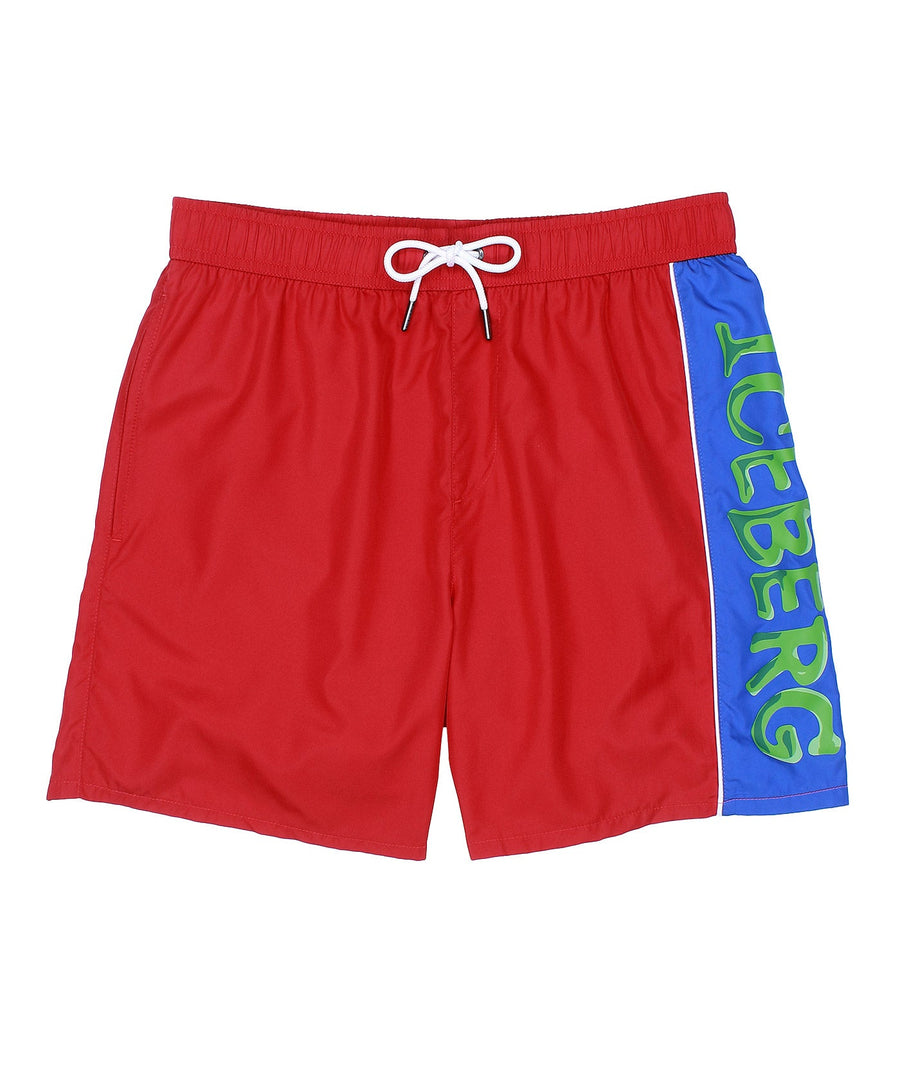 ICEBERG Vertical Medium Boardshort ICE25MBM03 – Stylish medium-length boardshorts featuring a vertical logo design, quick-dry fabric, and a comfortable fit