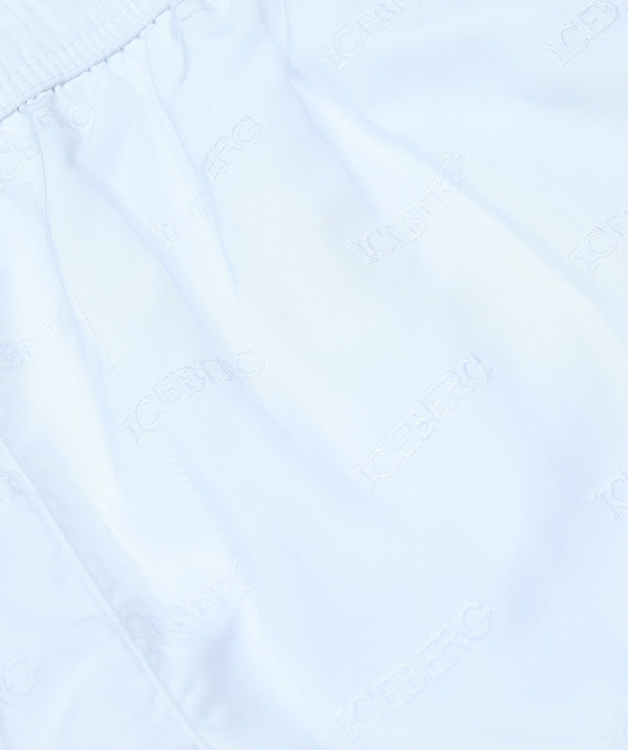 ICEBERG Allover Ricamato Medium Boardshort ICE25MBM14 – Stylish boardshorts with embroidered details, quick-dry fabric, and a comfortable medium-length fit