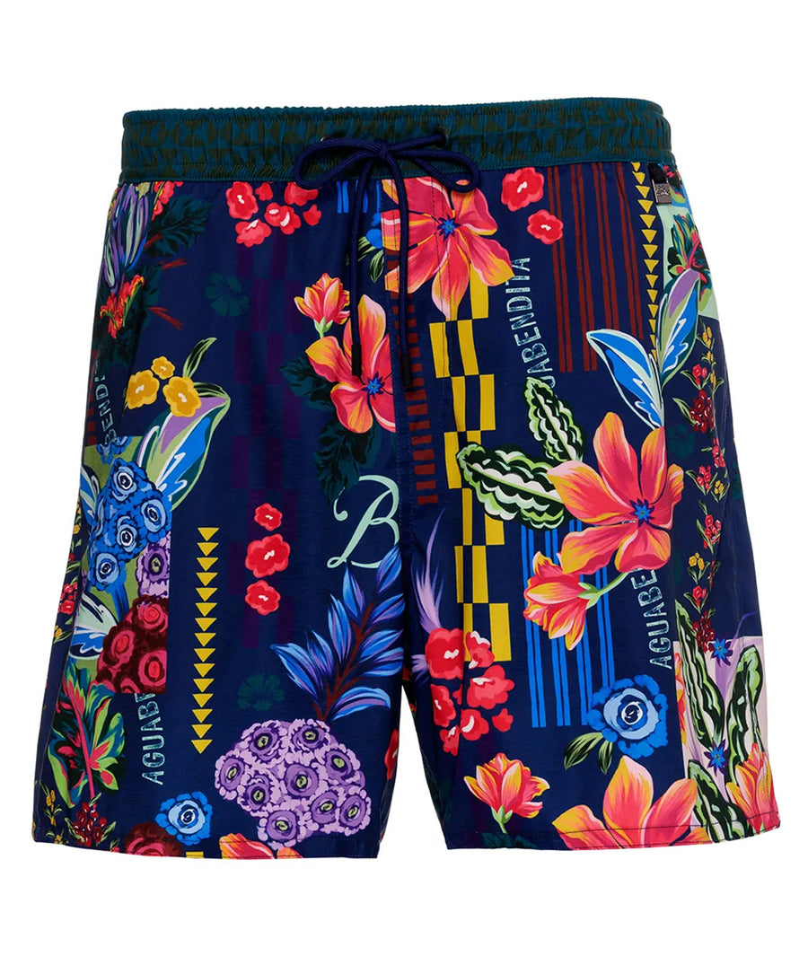 AGUA BENDITA Features a mix of desert-inspired prints and western motifs, Placement print, Lightweight, Elastic waist, Two side and back pockets, Trunk length: 17"/44 cm, UPF 50+, 96% Recycled Polyester, 4% Elastane, Height: 6'2.5" / 189 cm, 17013