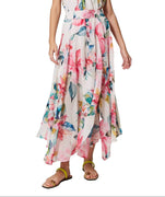 Long Georgette Skirt With Floral Print