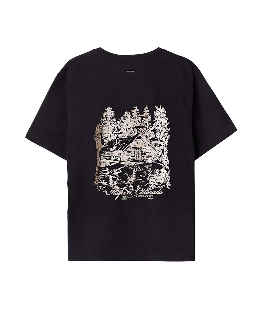 ONLY THE BLIND Aspen Mountain Lodge T-Shirt OTB-T1647 – premium cotton tee featuring mountain-inspired design, blending luxury detail with streetwear edge.