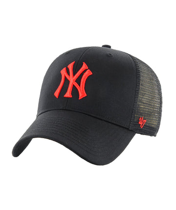 47 MLB New York Yankees Branson MVP Cap F11B-BRANS17CTP-BKN – classic trucker cap with breathable mesh, curved visor, and iconic Yankees logo.