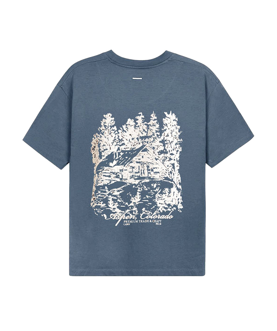 ONLY THE BLIND Blue Summit T-shirt OTB-T1602 – crafted from premium cotton with a bold design, merging streetwear style and luxury comfort.