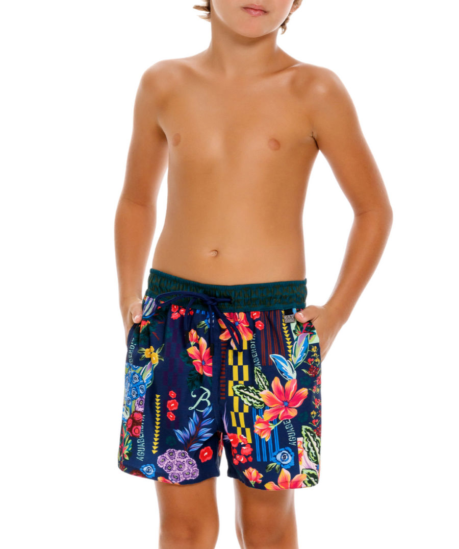 AGUA BENDITA Nick Citrus Swim Shorts 18216 – Bold swim shorts featuring a vibrant citrus-themed print, quick-drying fabric, and a comfortable tailored fit