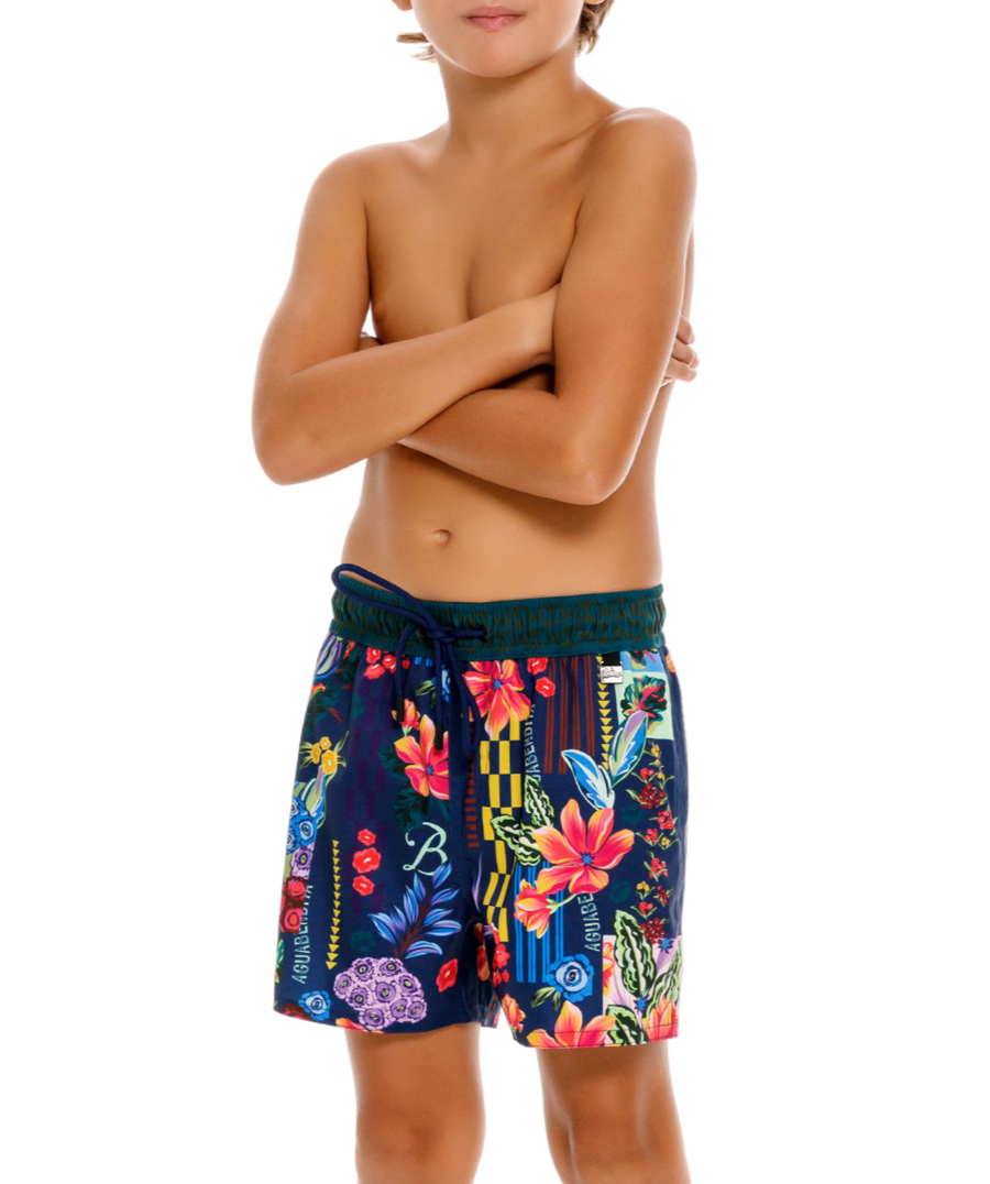 AGUA BENDITA Nick Citrus Swim Shorts 18216 – Bold swim shorts featuring a vibrant citrus-themed print, quick-drying fabric, and a comfortable tailored fit