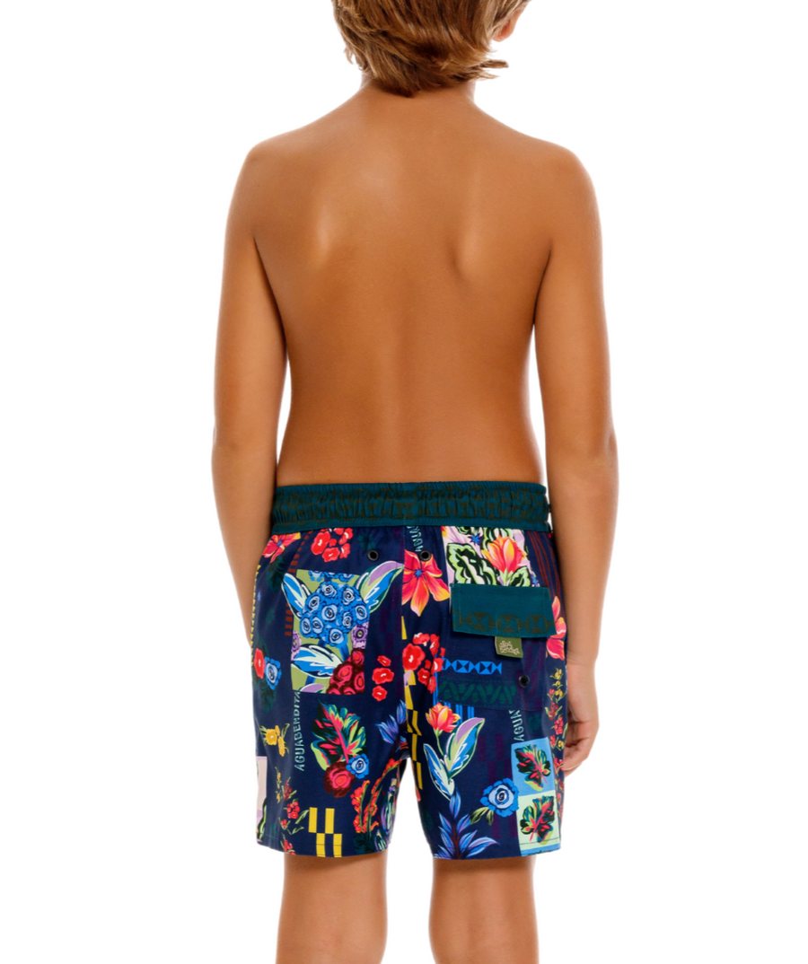 AGUA BENDITA Nick Citrus Swim Shorts 18216 – Bold swim shorts featuring a vibrant citrus-themed print, quick-drying fabric, and a comfortable tailored fit