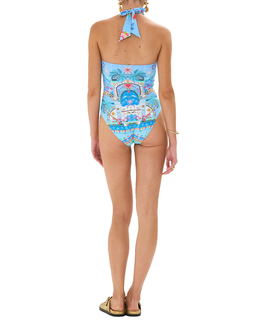 A Painted Village One Piece Swimsuit