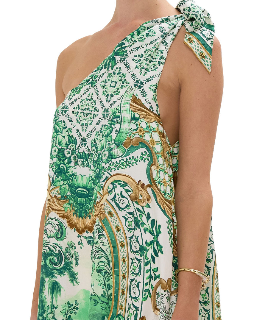 CAMILLA Corridor Of Calm Long Dress 00033108 – A stunning long dress featuring a vibrant print, flowing silhouette, and luxurious fabric for effortless elegance."