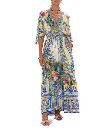 CAMILLA Wall To Wall Wonders Long Dress 00033114 – A stunning long dress with a vibrant signature print, elegant silhouette, and luxurious fabric for statement style