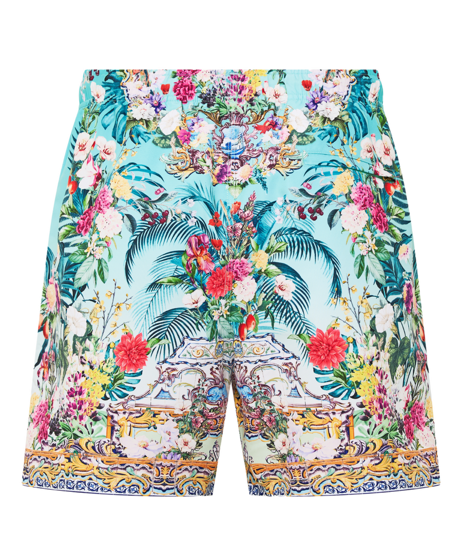 CAMILLA Gardens Of Queluz Boardshort 00033182 – Stylish boardshorts featuring a regal garden-inspired print, quick-dry fabric, and a comfortable tailored fit