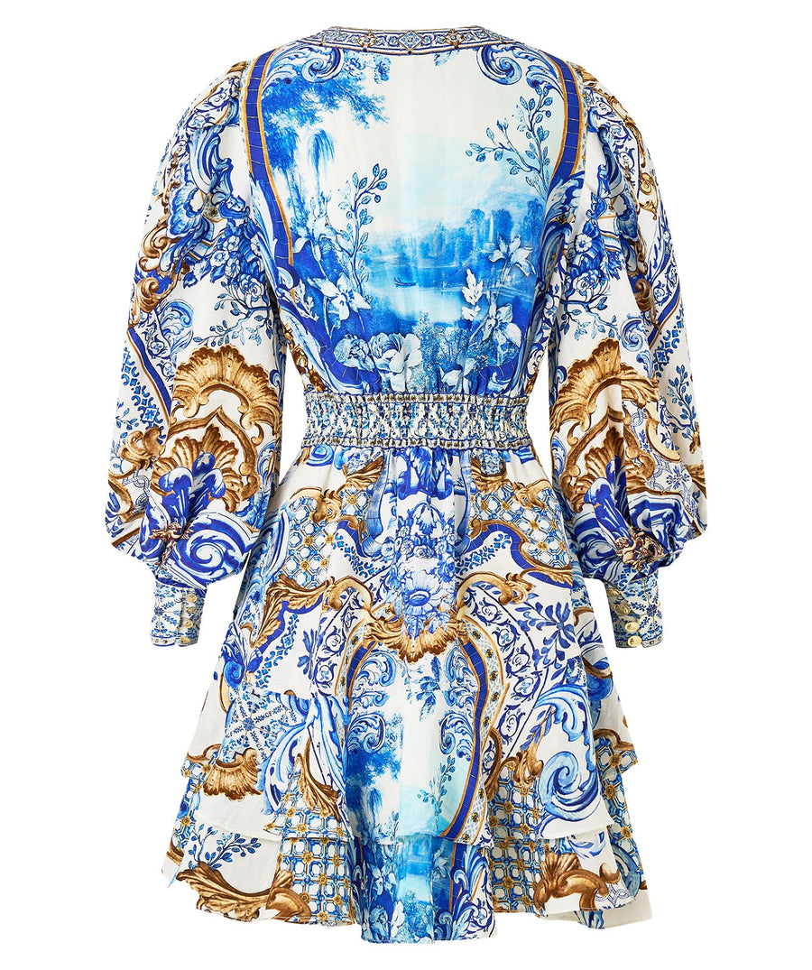 CAMILLA Azul Adventures Short Dress 00033259 – A chic short dress featuring the vibrant Azul Adventures print, lightweight fabric, and a flattering, flowy silhouette