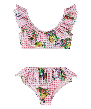 CAMILLA Lisbon Lullaby Kids Frill Crop Bikini 00034334 – A vibrant bikini featuring a frill crop top, playful Lisbon Lullaby print, and comfy fit for beach days