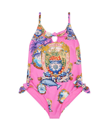 CAMILLA Salty Splendour One Piece Swimsuit 00034370 – A luxurious one-piece swimsuit with the vivid Salty Splendour print, flattering cut, and ornate embellishments