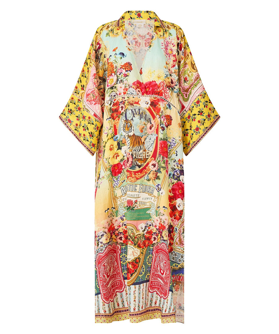 Aromatic Tiger Flower Long Kaftan