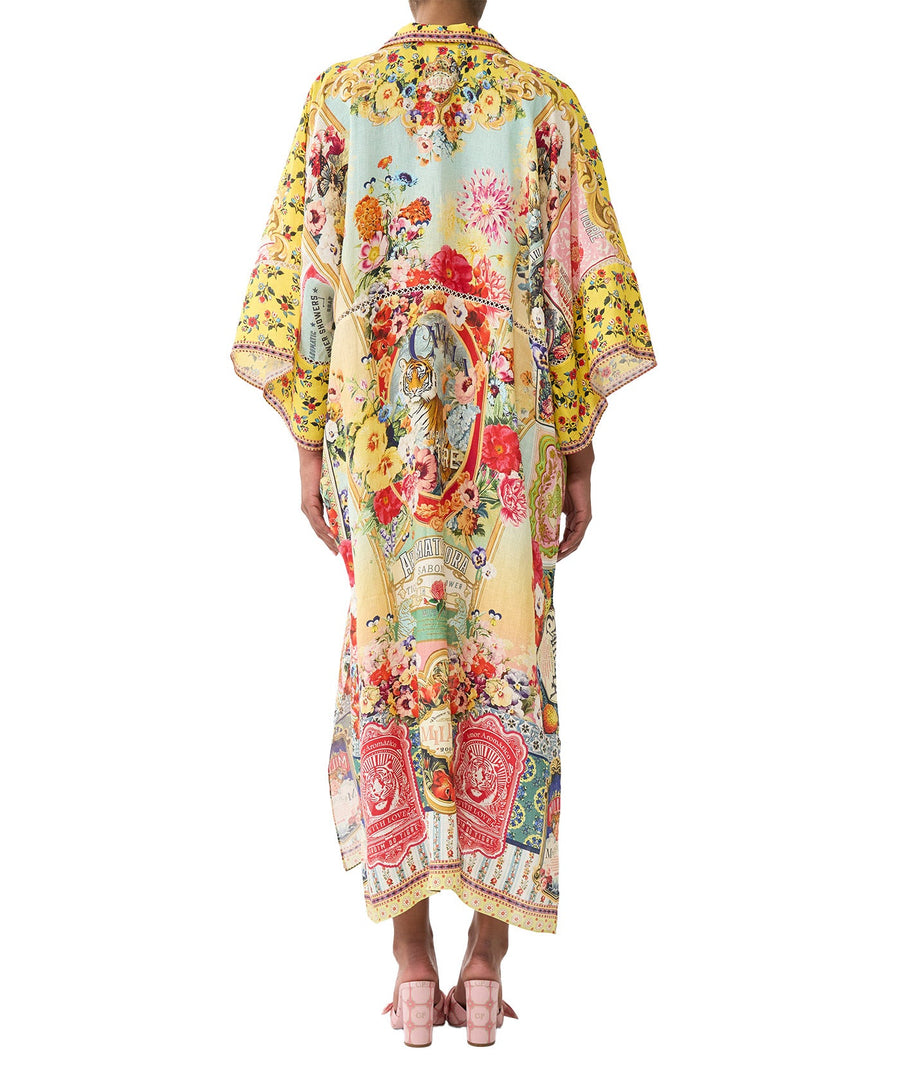 Radiate glamour in the CAMILLA Aromatic Tiger Flower Long Kaftan 00034879 – a flowy, statement piece with exotic prints and luxurious boho flair