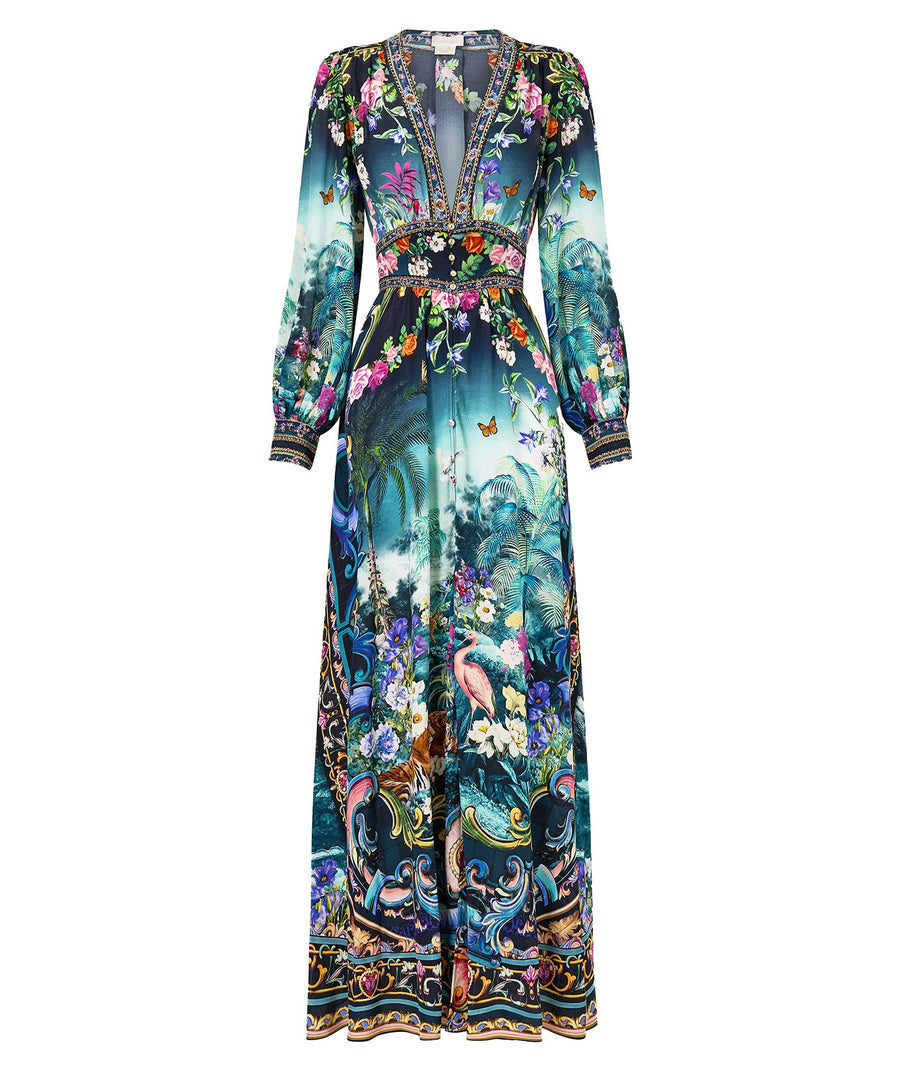Elegant and timeless, the CAMILLA Basked In Baroque Long Dress 00035121 features luxurious prints, flowing fabric, and signature CAMILLA charm for standout style.