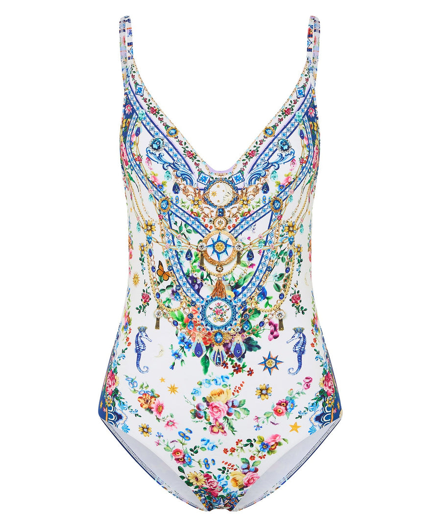 Dive into luxury with the CAMILLA Tiles Darls One Piece Swimsuit 00035525 – featuring bold prints, a flattering fit, and signature resort-style elegance.