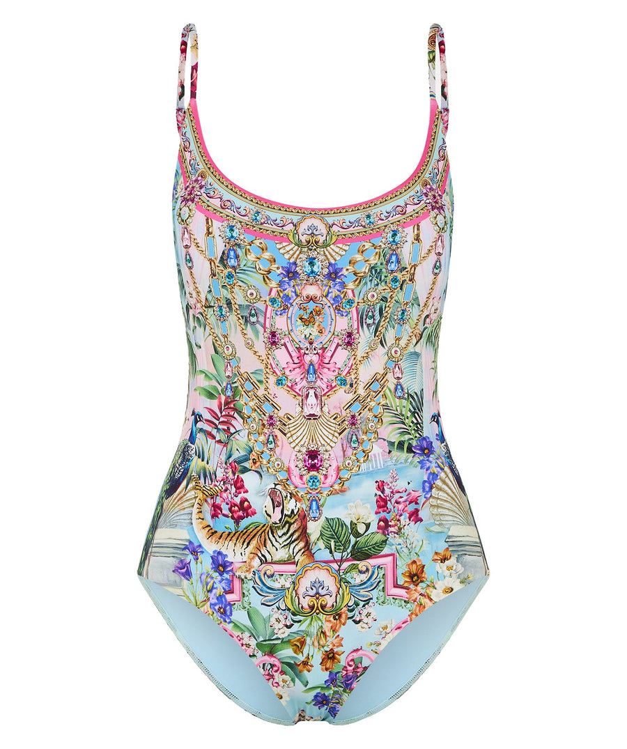 Turn heads poolside in the CAMILLA Spirit Of Santa Maria Swimsuit 00035529 – a one-piece stunner with vivid prints and a flattering, sculpted silhouette