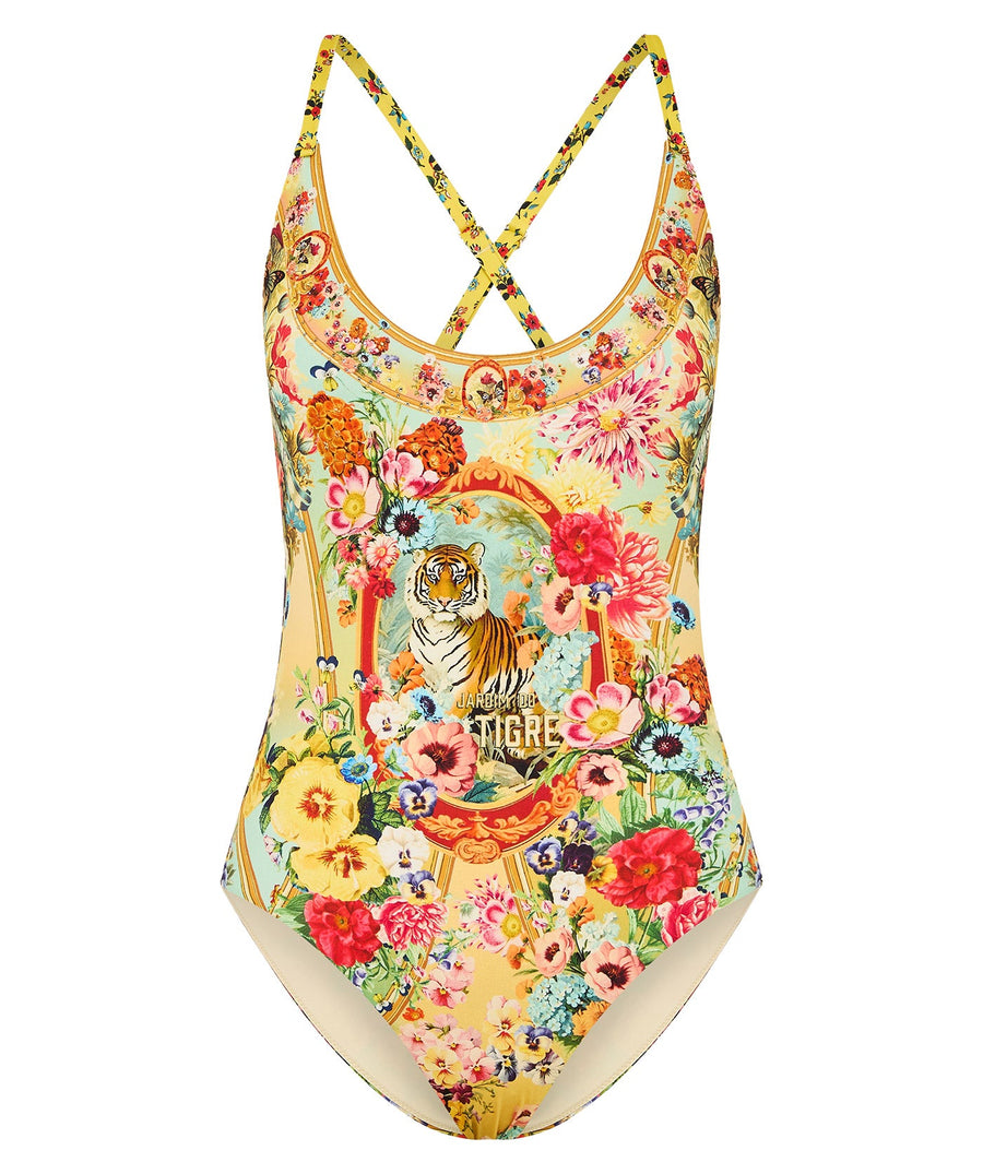 Unleash your wild side in the CAMILLA Aromatic Tiger One Piece Swimsuit 00035603 – fierce prints and luxe details for a powerful beachside look