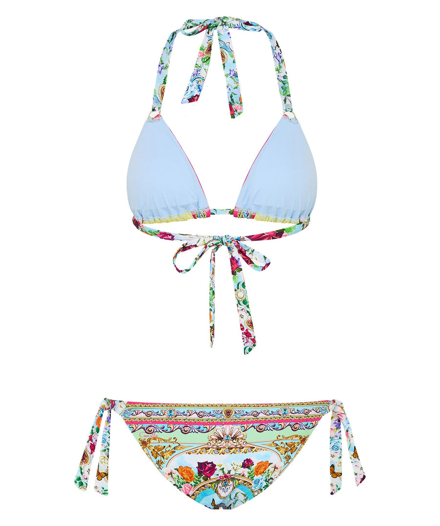 Make waves in the CAMILLA Spirit Of Santa Maria Bikini 00035611 – a striking two-piece set featuring vibrant prints and luxe detailing for standout swim style