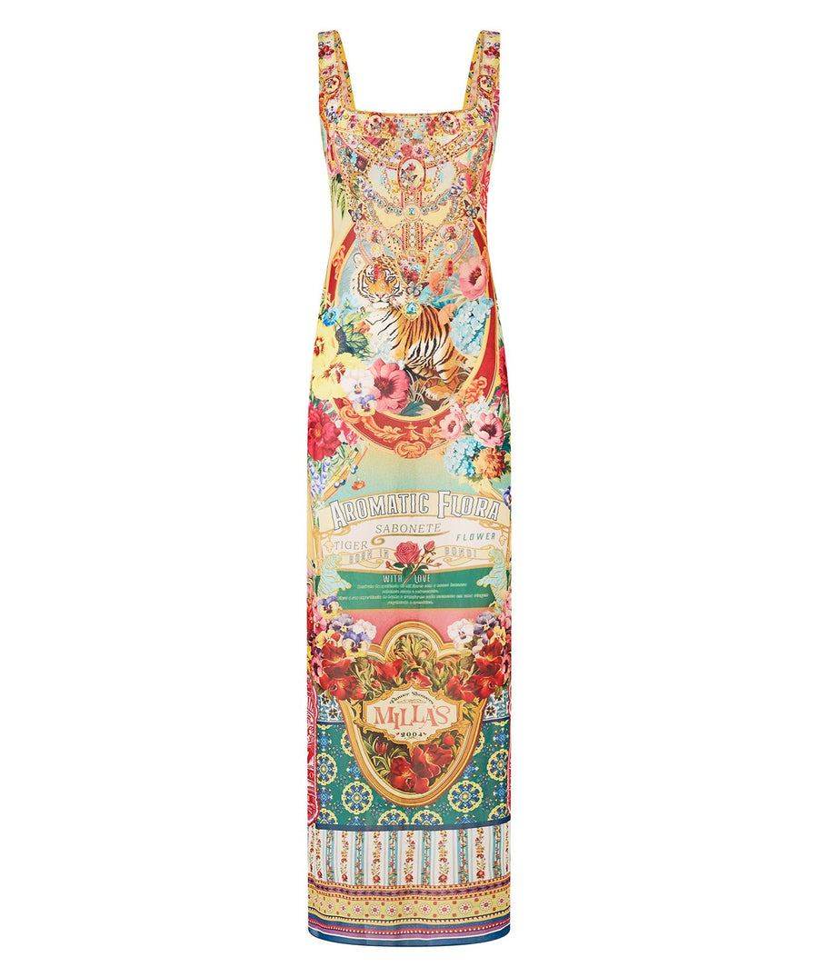 Command attention in the CAMILLA Aromatic Tiger Flower Long Dress 00035763 – a striking fusion of wild prints, flowing elegance, and luxe craftsmanship