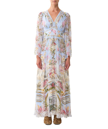 Tiled In Time Flared Sleeve Dress