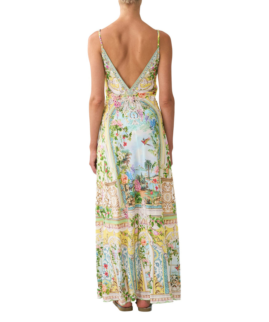 The CAMILLA Tales of Topkapi Slip Dress 00036519 features a sleek silhouette, luxe silk, and crystal embellishments—perfect for elegant day-to-night style.