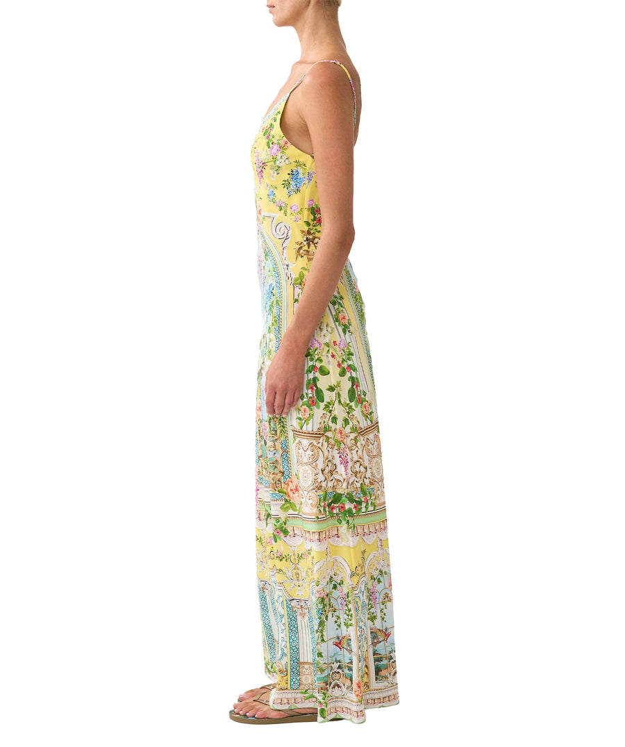 The CAMILLA Tales of Topkapi Slip Dress 00036519 features a sleek silhouette, luxe silk, and crystal embellishments—perfect for elegant day-to-night style.