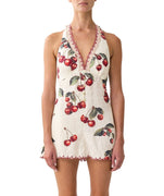 CAMILLA Notes From The Road Halter Playsuit 00036586 – A boho-luxe piece with vibrant prints, perfect for summer escapes. Limited edition.
